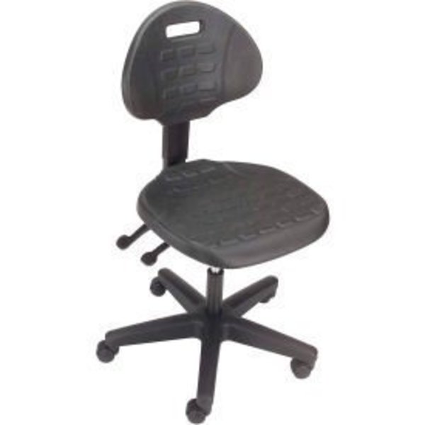 Global Equipment Interion    Ergonomic Task Chair With Mid Back, Polyurethane, Black A203TM